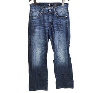 7 For All Mankind 7FAM Straight Leg Relaxed Jeans Men's Size 33‎ Blue Denim